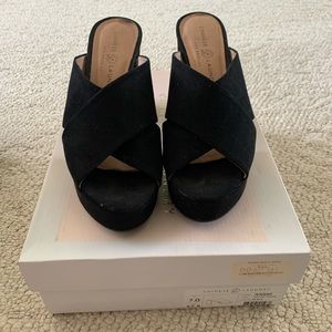 Chinese Laundry micro suede platform mules